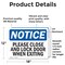 Signmission Exit Sign, Vinyl Decal, 18 in W, 12 in H, Please Close And Lock Door When Exiting OS-2PACK-NS-D-1218-L-17351 - alternate 6